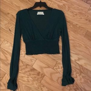 Cropped long sleeve blouse